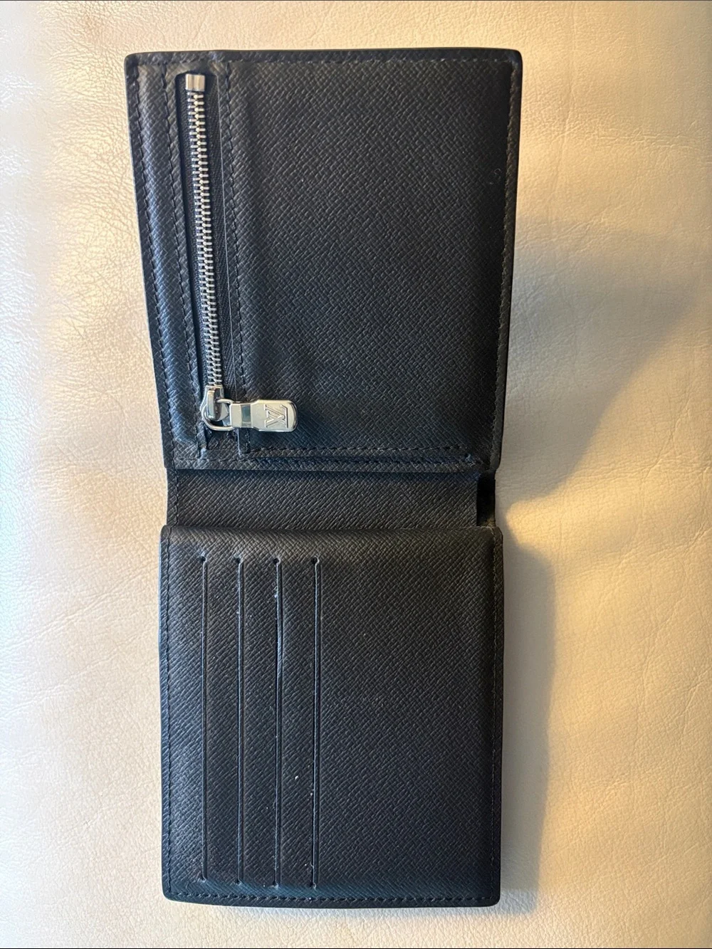 Louis Vuitton Men's Black Leather Bi-Fold Wallet